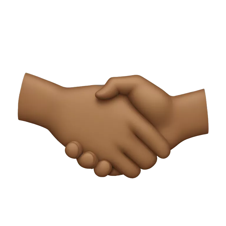Create a hand shake emoji where the hands aren't touching