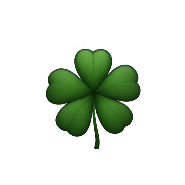 black five leaf clover black coloured