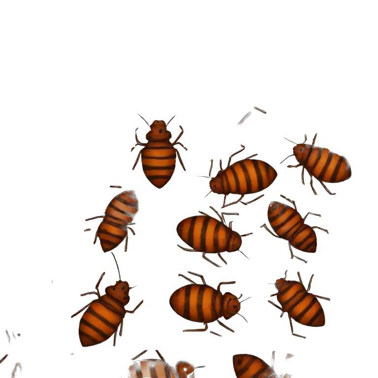 Cute bed bugs on bed