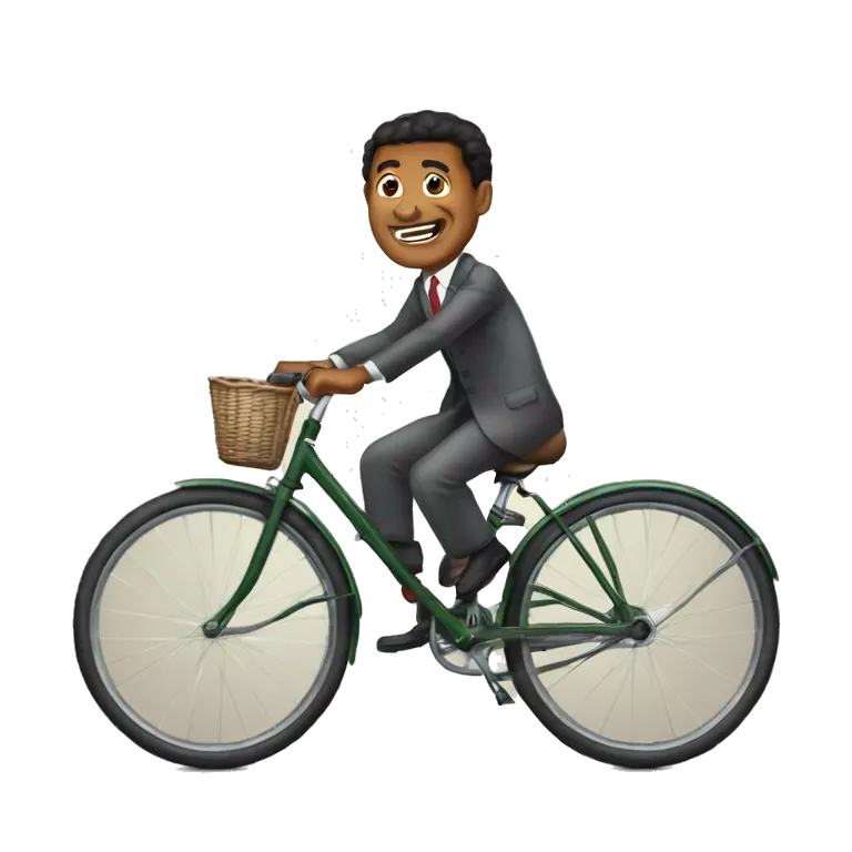 Président malagasy sur un vélo