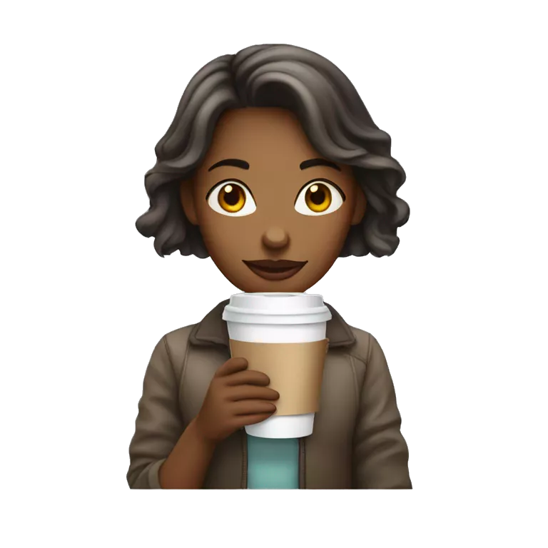 A girl with a disposable cup of coffee