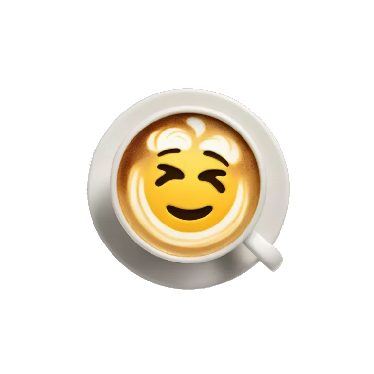 A wallpaper and a coffee with latte art