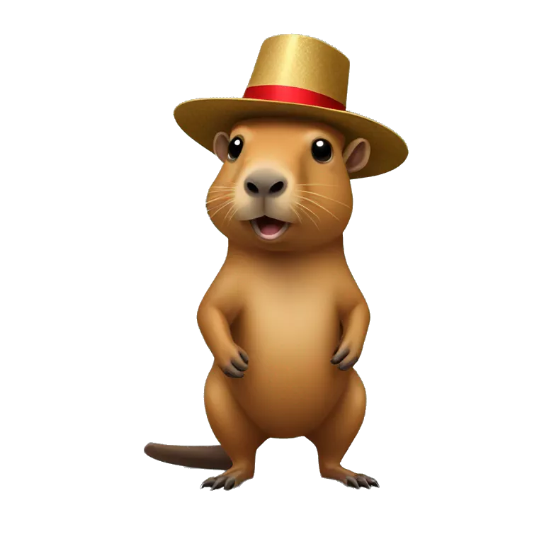 Capibara con sombrero de navidad
