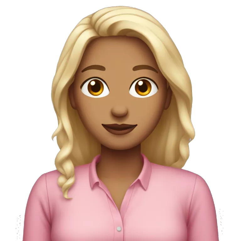 Mujer con cabello largo y camisa rosada