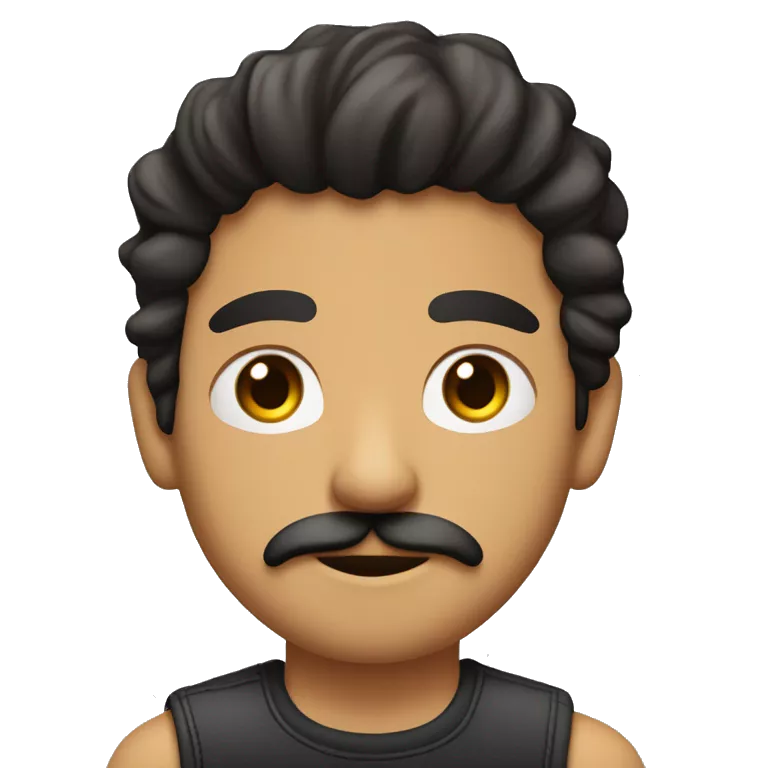 chico joven moreno con pelo liso, ojos color miel, bigote, y perilla, con dilataciones en las orejas y un piercing en la nariz