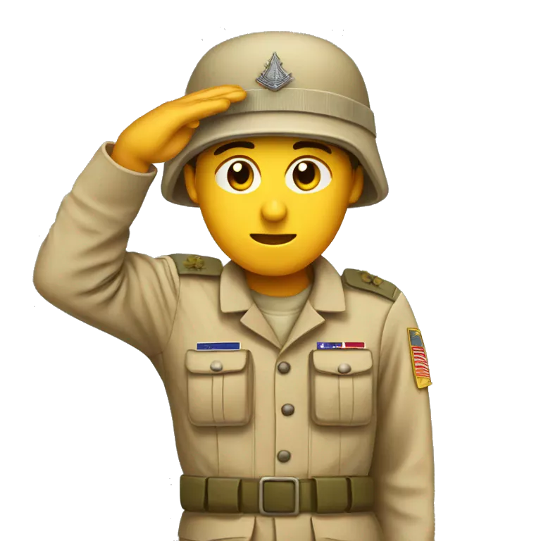 soldier saluting with desert uniform