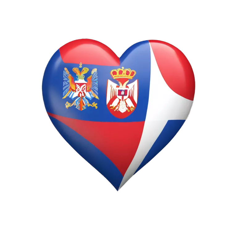 heart with serbia flag