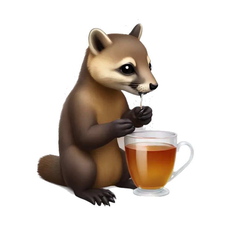 Tatarka marten drinks tea