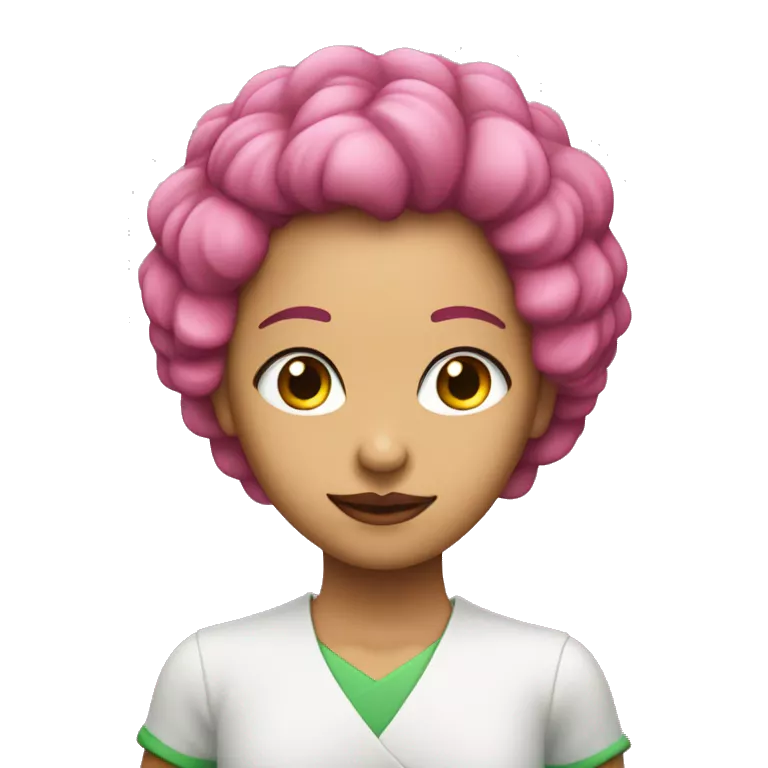 Mujer de pelo verde con cuatro ojos hada piel rosada