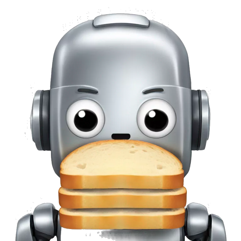 robot idiot sandwich (i.e. a robot face holding two slices of bread to its ears)