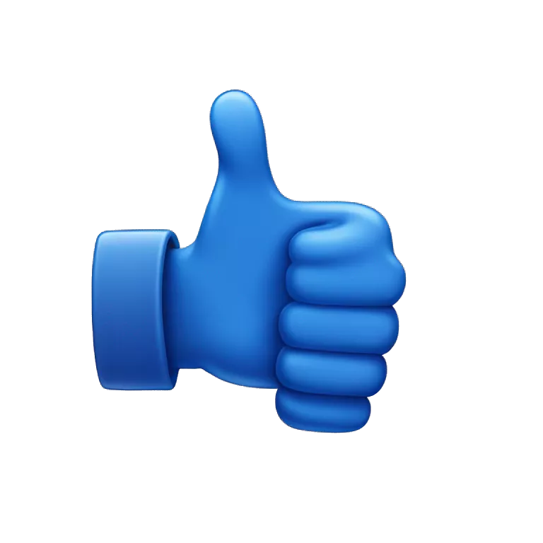 create a thumb up emoji like 👍 with blue color like old facebook like button
