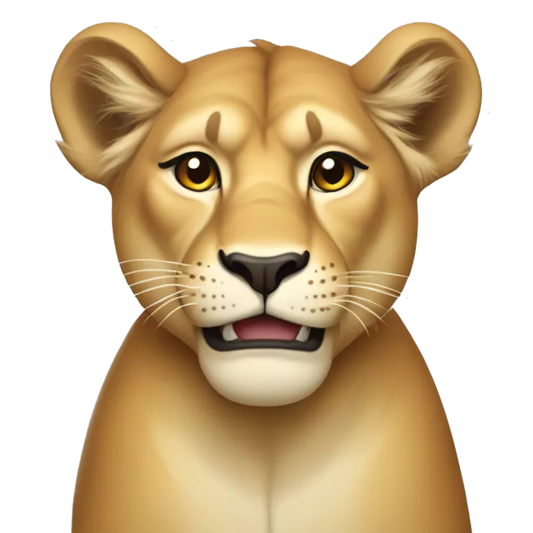 Lioness emoji like apple software more cartoon and a little more serious