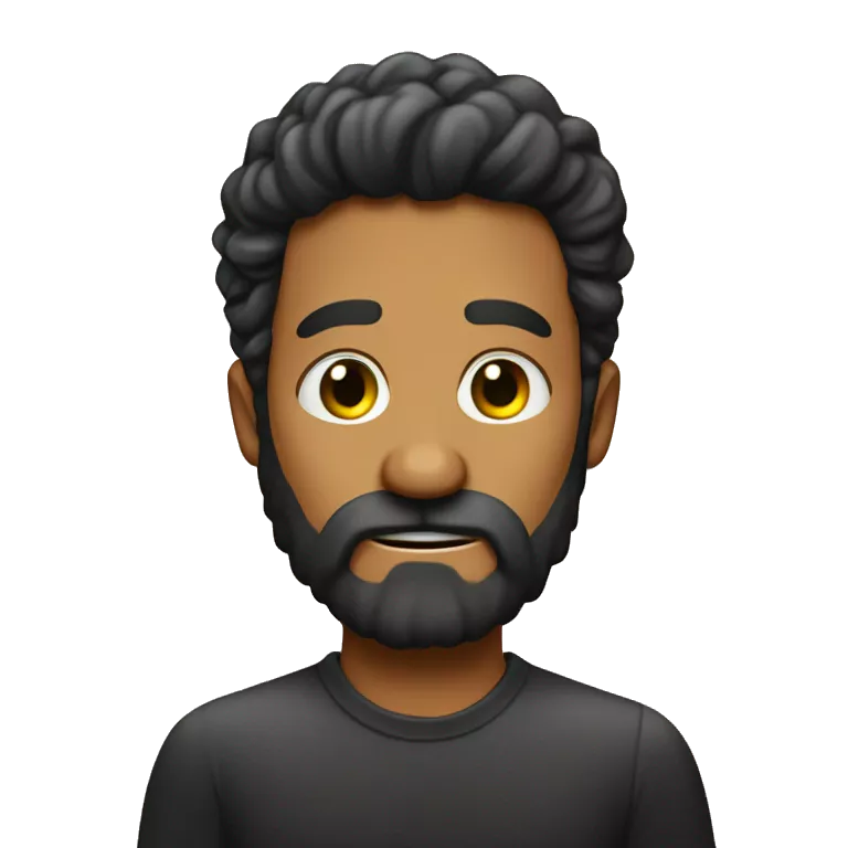 &quot;Quiero un emoji de un hombre cin barba negra y alguna cana, calvo y delgado. Tiene su dedo índice sobre el labio inferior y levanta una ceja como si pensara