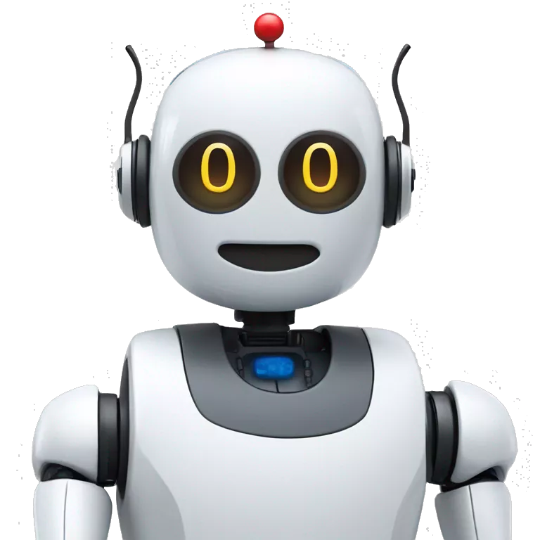 call center robot looks like friendly robot with a battery icon on his chest