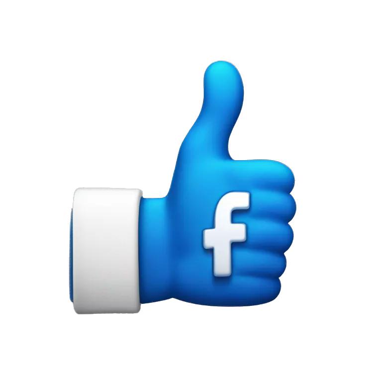 create a thumb up emoji like 👍 with blue color like old facebook like button