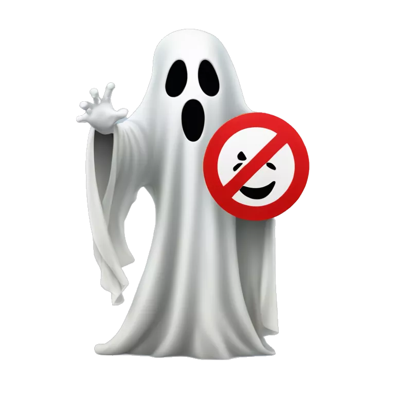 Ghost holding a 'no entry' sign website