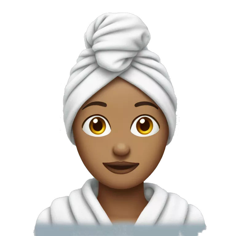 woman wearing shower towel on her head