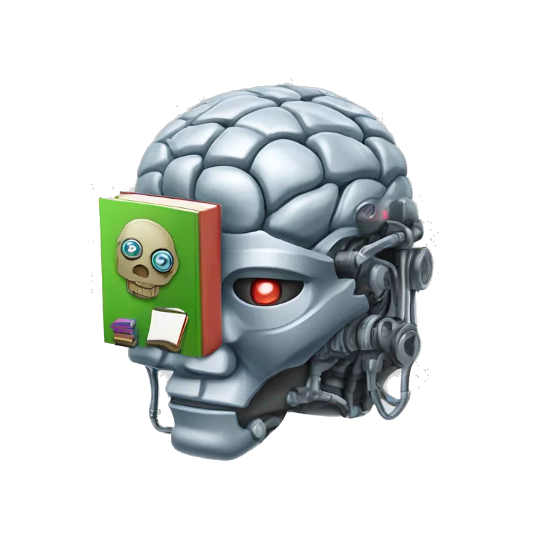 robot brain with a library inside the robot brain