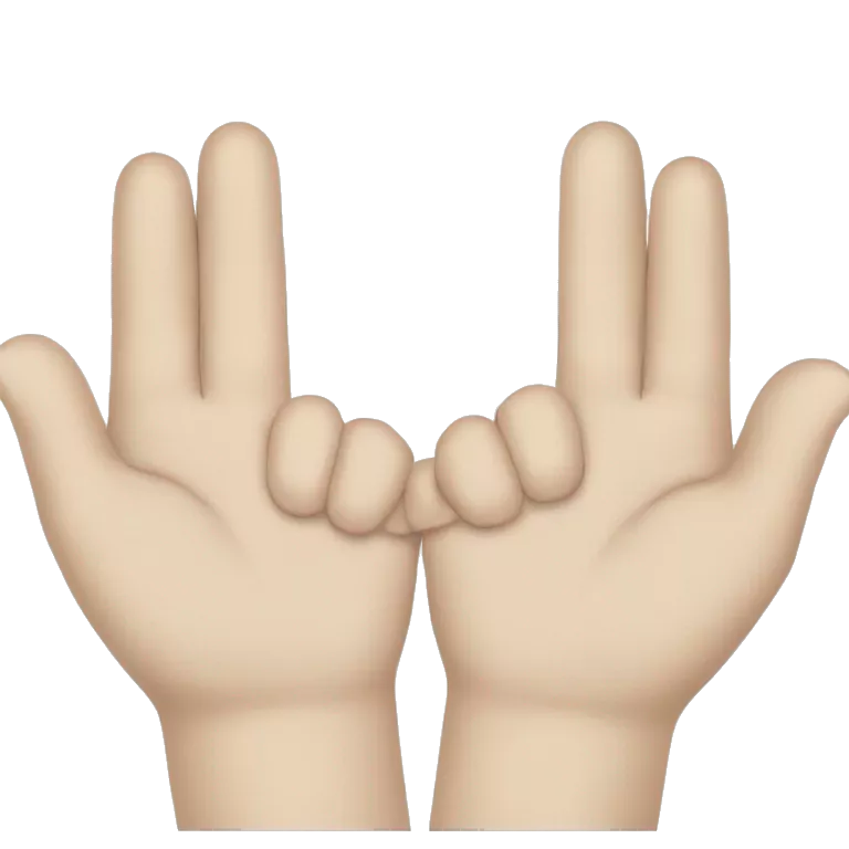 calm hands on white background