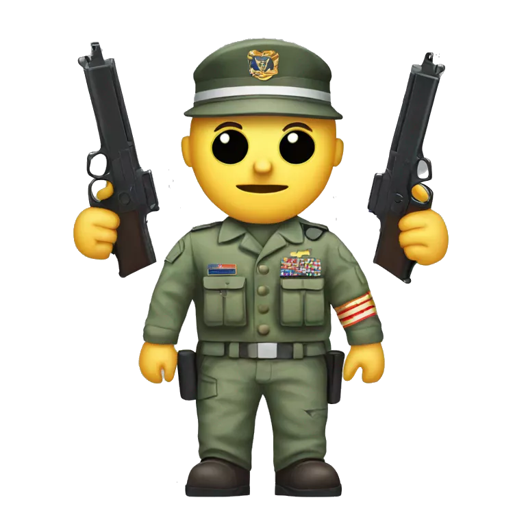 Us armed forces with 2 pistols