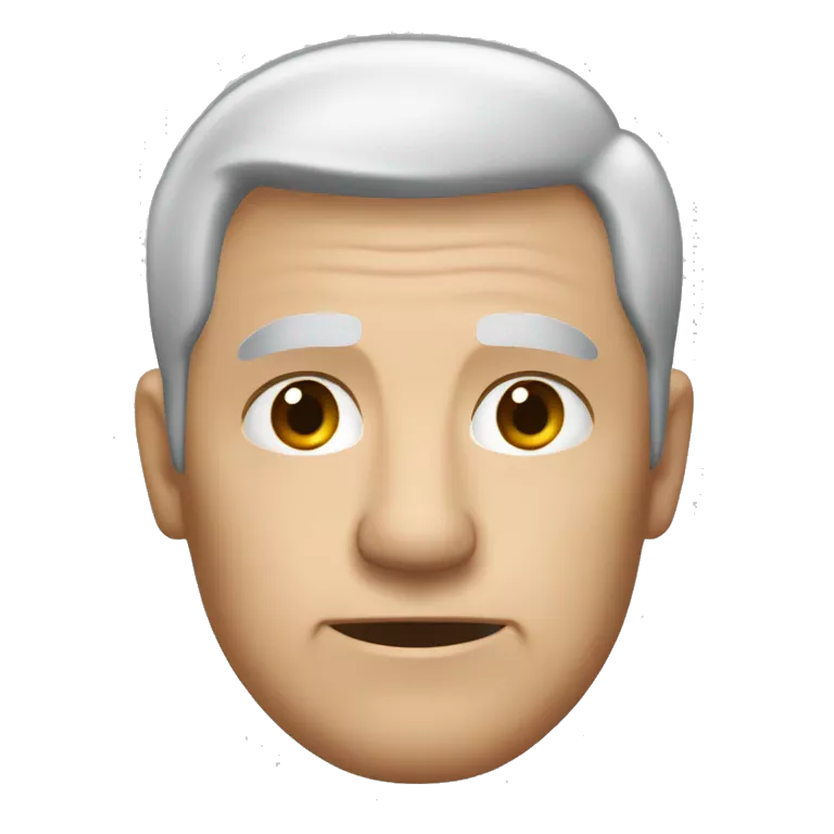 &quot;Create a close-up image of the head of an older man with short silver hair, a calm yet serious expression, and smooth, defined facial features. The focus should be on the head, with no background or minimal details.&quot;