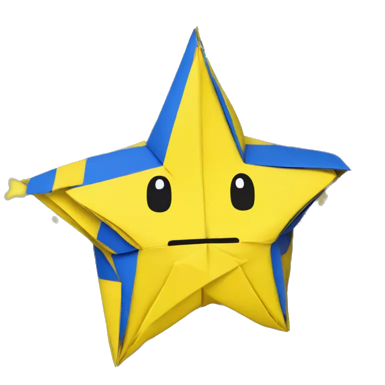 yellow star origami paper mario the origami king