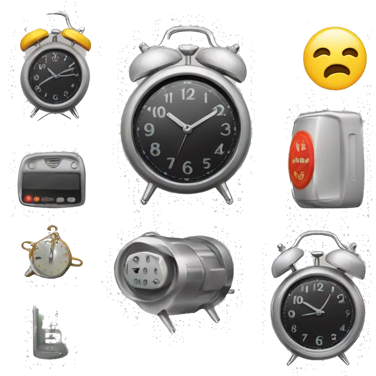 Set Alarm
•	Search/Elements: &quot;gear symbol + alarm clock&quot;
•	Instructions: Select an alarm clock icon and overlay it with a small gear icon to indicate &quot;set.&quot;