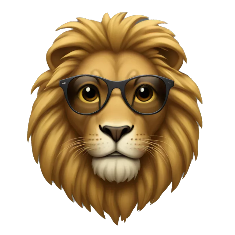 Incognito lion wearing sunglasses and hoodie