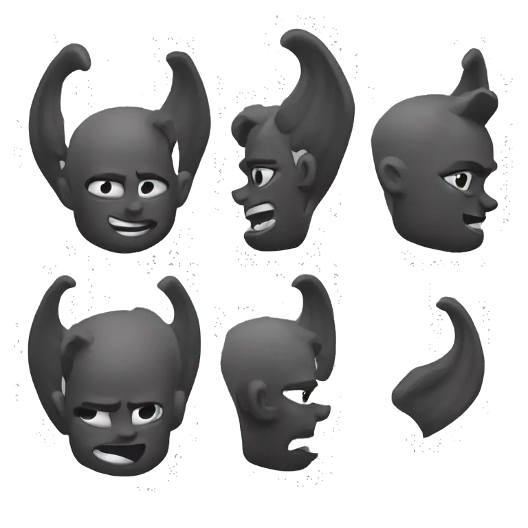 Left part Half demon , rigth part half angel. Black color only