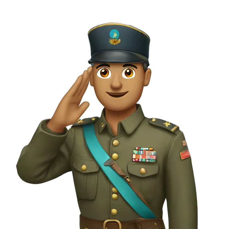 A saluting turkis soldier