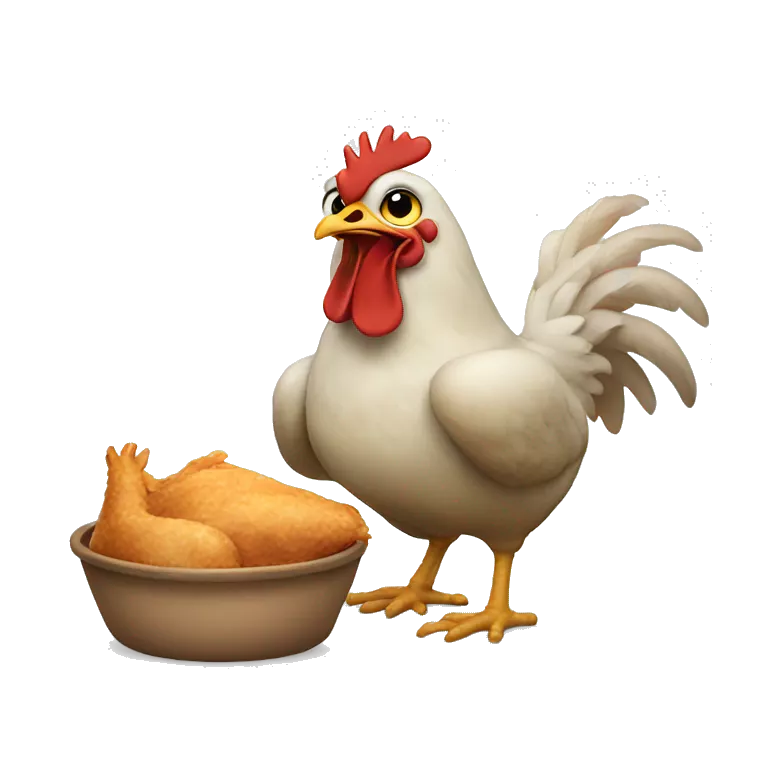 Chicken eating chicken