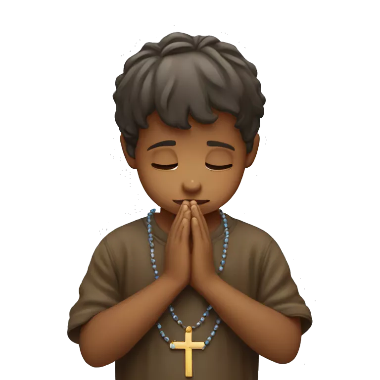 Boy praying the rosary