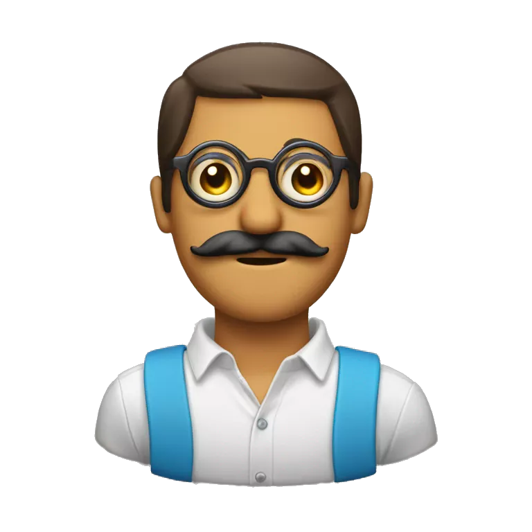 Tambourine with no skin played by the moustache and glasses emoji man