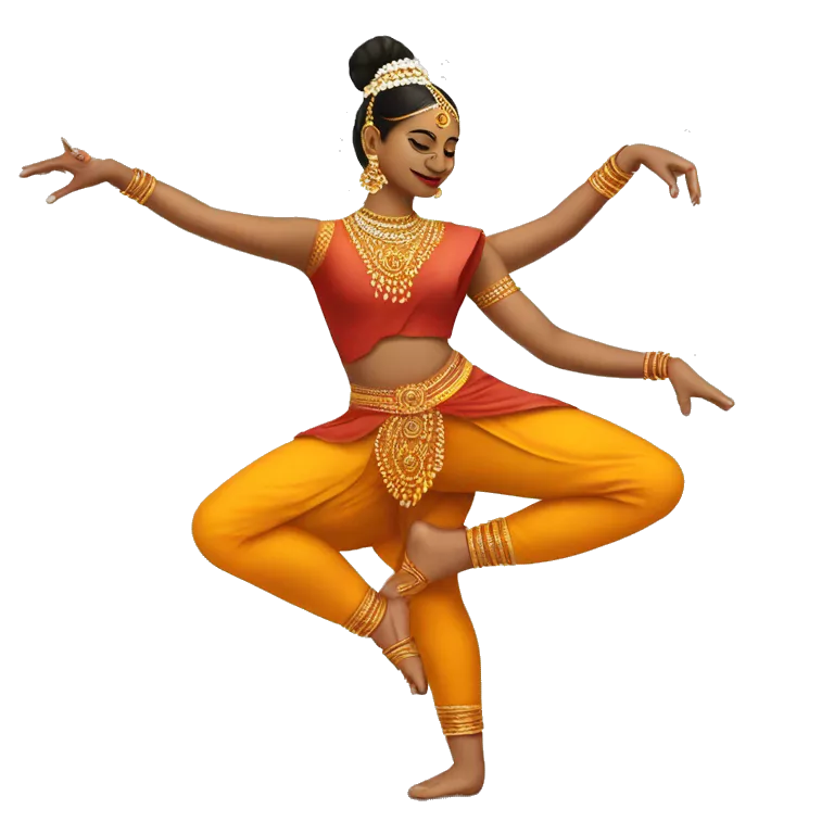 a bharatanatyam dancer 2 legs 1 lifted