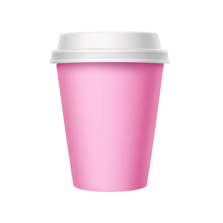 Pink disposable coffee cup