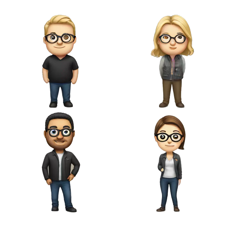 1 handsome guy with spectacles, 1 fat guy and 1 girls