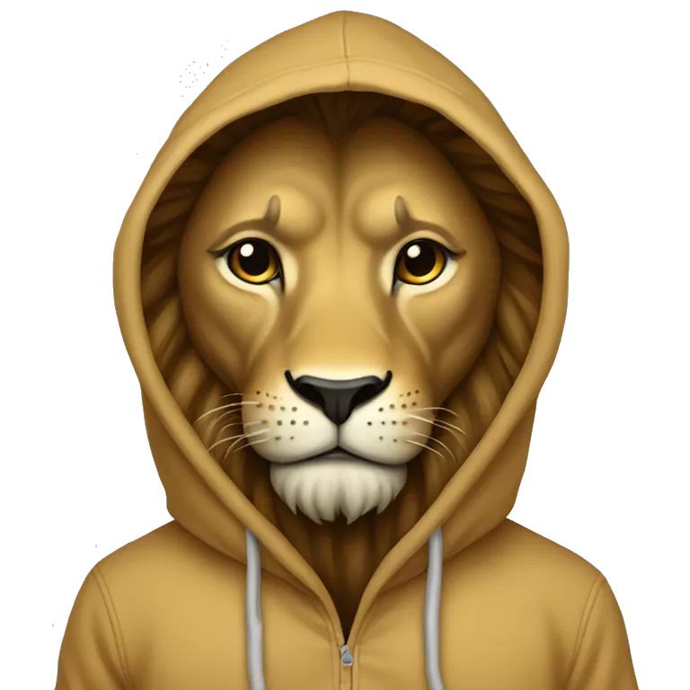 Incognito lion in hoodie