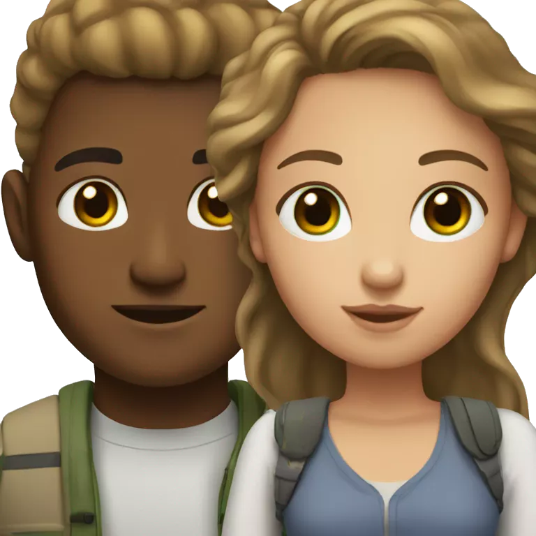 Couple, mixed race girl with brown eyes and white man with light brown hair and green eyes