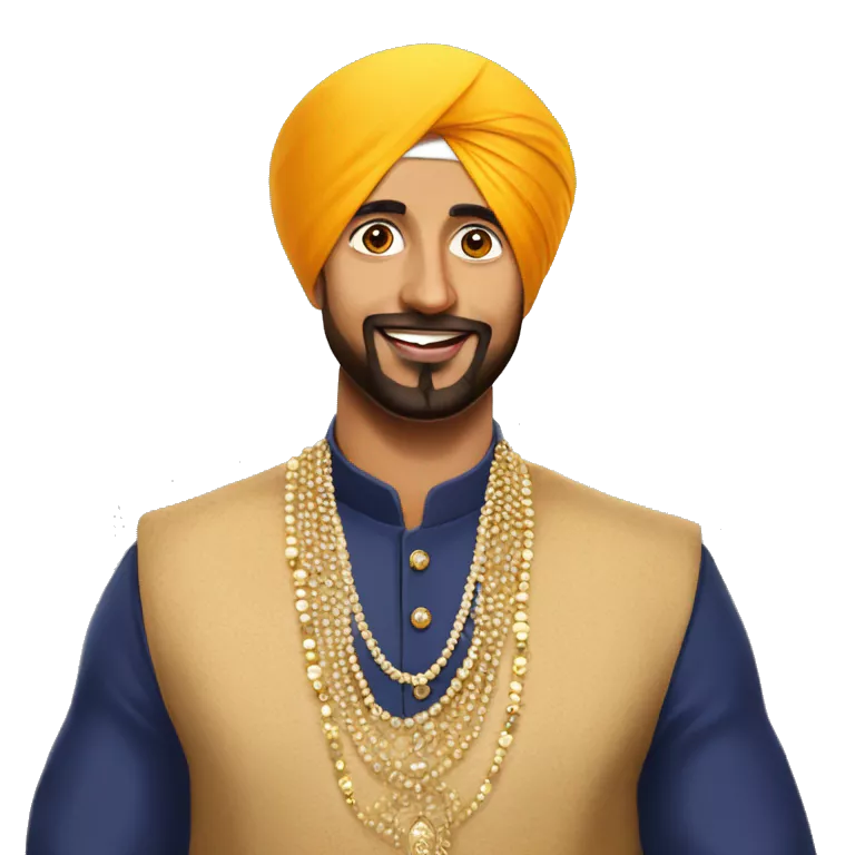 sikh man like diljit dosanj in traditional attire