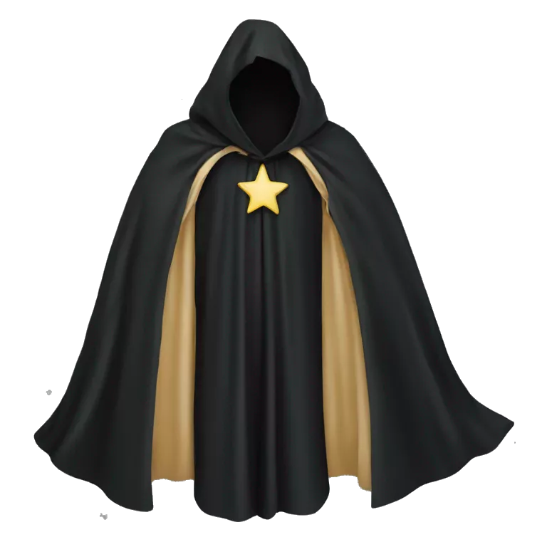 black cloak, stars on cloak, clothing