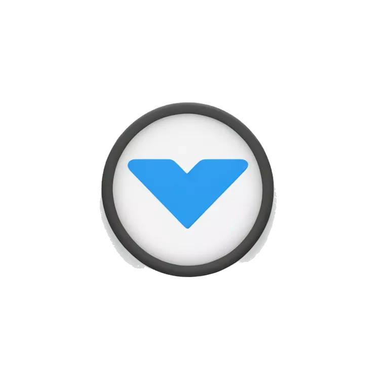 Blue circle with a white checkmark in it