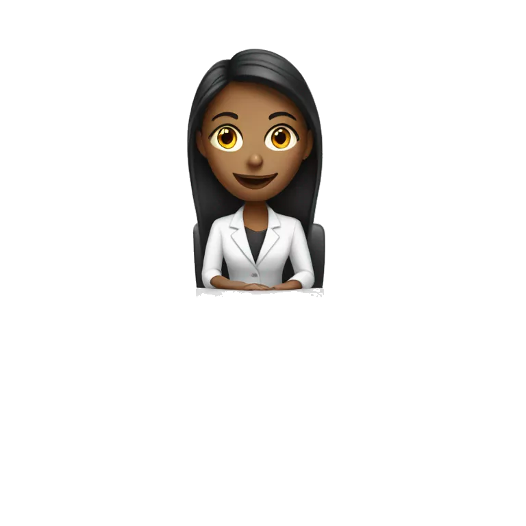 woman sitting at a white reception desk