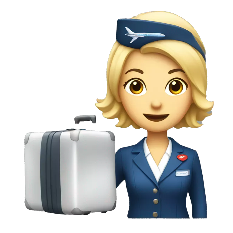 FLIGHT ATTENDANT WITH A LUGGAGE
