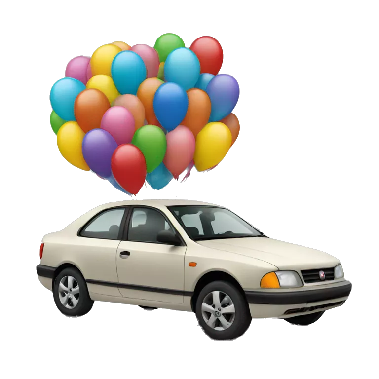 a car ad some baloon