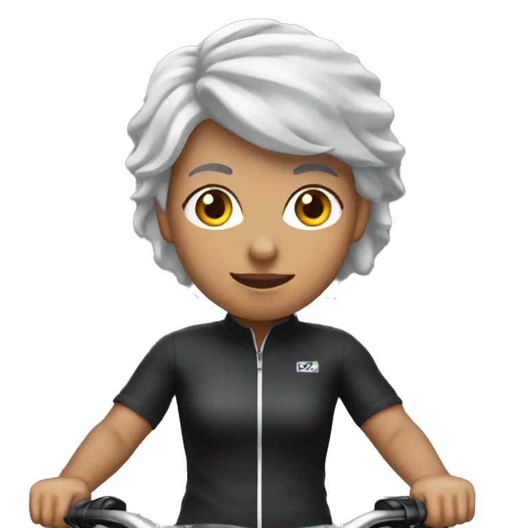 Mountain biking black bike, white cyclist wearing black clothes woman with grey hair