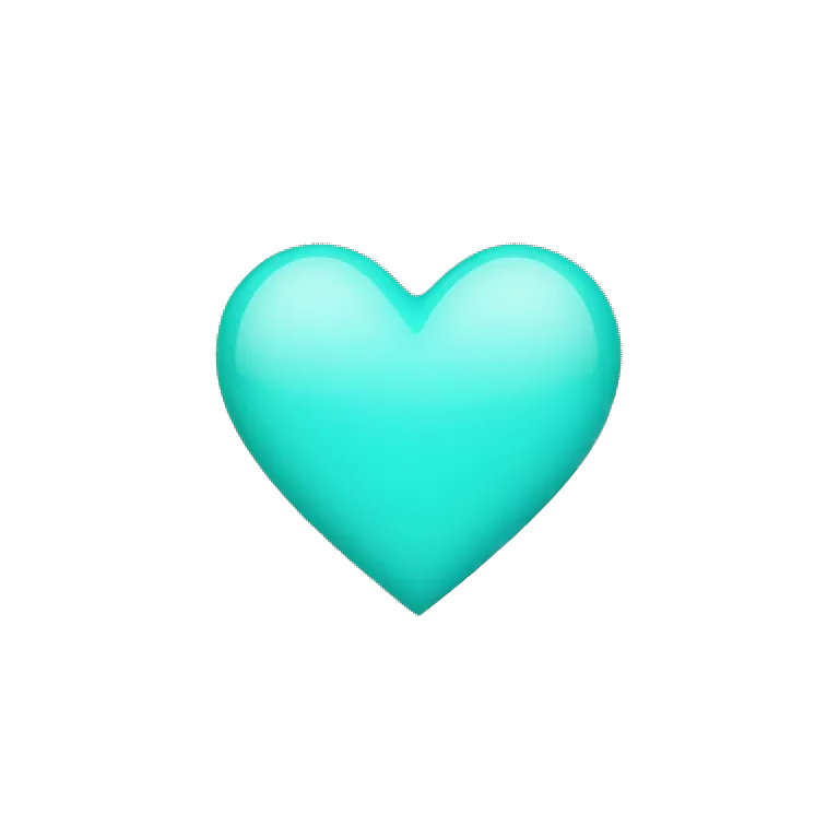 a light turqoise colour heart