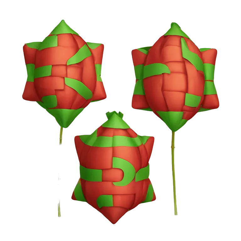 bentuk Ketupat dengan warna merah dan hurf T di dalam nya