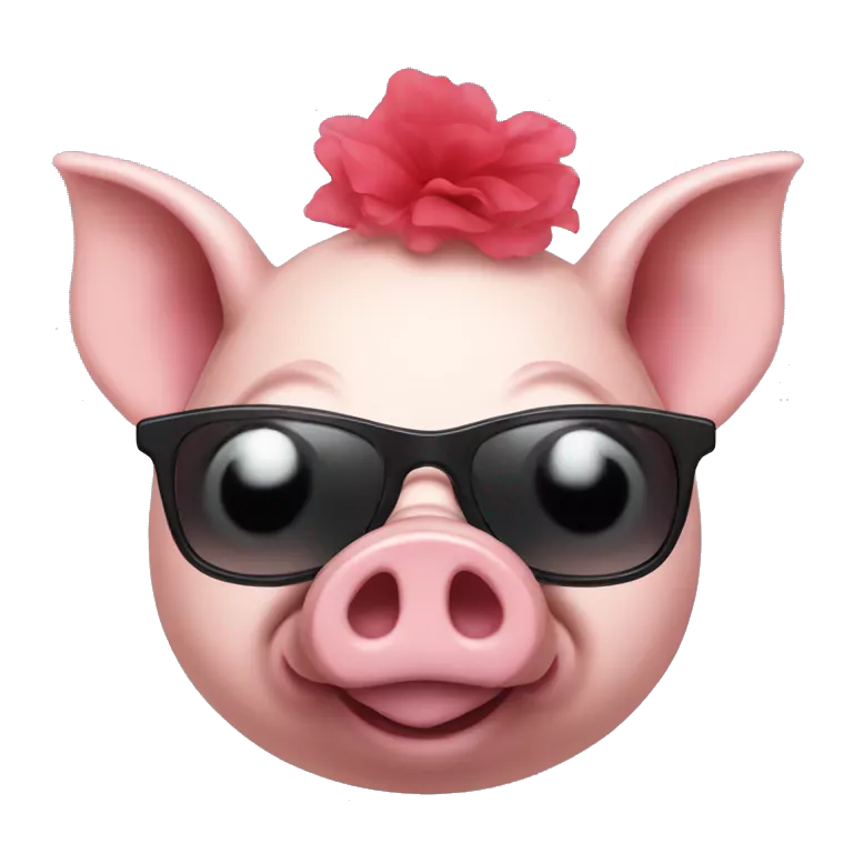 Pig with a sunglasses wearing a tutu