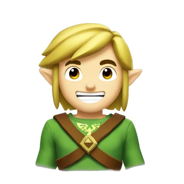 Legend of Zelda link laughing