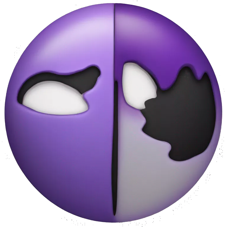 A hearth, left side is purple paint, right side is black paint,in between a light fusion turning to purple